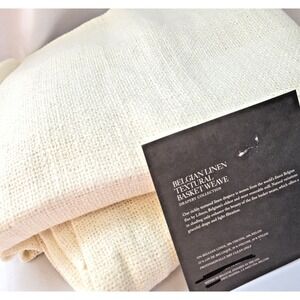 2 Restoration Hardware‎ Belgian Linen Textural Basket Weave Drapery Panels
